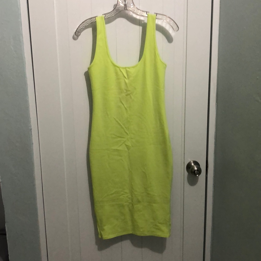 Bodycon Dress.  Neon green.